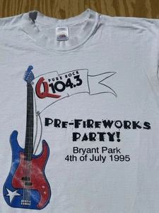 Vintage Rock Q 104.3 Radio Station T-Shirt XL Bryant Park New York NYC 1995 4. Juli - Bild 1 von 6