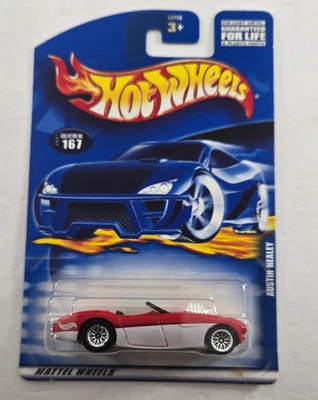 2001 Hot Wheels Austin Healy Red & White Collector #167 Custom Roadster - Image 1 of 4