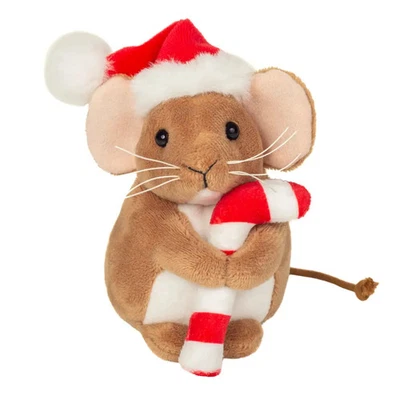 Teddy Hermann Weihnachtsmaus mit Zuckerstange, 11 cm - Bild 1 von 4