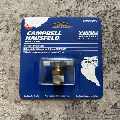 "Compresor de aire Campbell Hausfeld 3/8"" válvula de drenaje NPT GR001500AJ Foto 1 de 3