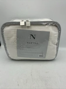 N Natori Hanse Cotton Blend Yarn Dyed 3 Pcs Duvet Cover Set King/cal King White - Picture 1 of 12