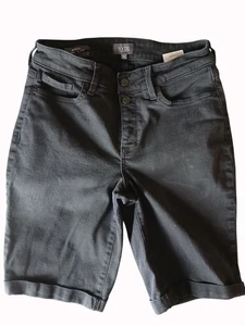NYDJ Briella Denim Damen-Bermuda Shorts Größe 8 schwarz Stretch Freizeit mittlerer Bund - Bild 1 von 10