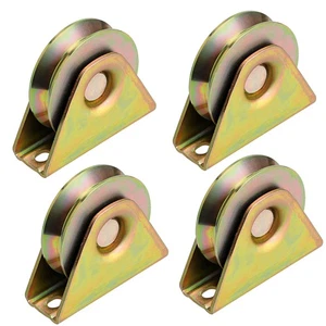 Ruedas de puerta corredera de 3", rueda de ranura en V, rueda rígida de alta resistencia con soporte... - Imagen 1 de 7