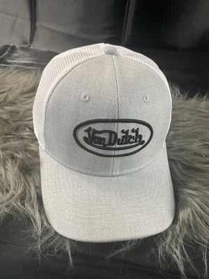 VON DUTCH VonDutch Trucker Style Cap Grey/White Mesh, Black Embroidery OSFM [Brand-New]