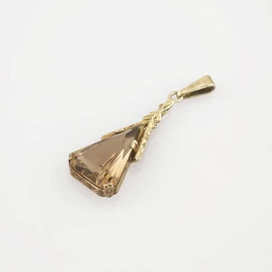 Ciondolo vintage in argento con pietra di vetro sfaccettata - Foto 1 di 2