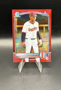 2025 Bowman Chrome Heins Brito 1st Auto True RED Refractor /5 - Guardians - Picture 1 of 2