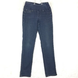 Jag Womens Jeans High Rise Straight Leg Blue Denim Dark Wash Pull On 2 - Picture 1 of 11