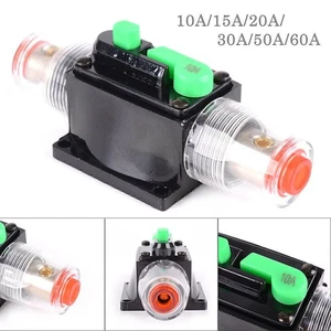 12V-24V DC 10-60A Audio Inline-Leistungsschalter Reset Sicherungshalter - Picture 1 of 12