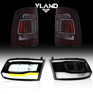 For 2009-18 Dodge RAM 1500 2500 3500 LED Clear Headlights+Smoked Red Tail Lights - Bild 1 von 24