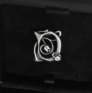 Scottish Ortak Sterling Silver Celtic Brooch Tie Lapel Pin Initial Letter D - Picture 1 of 7