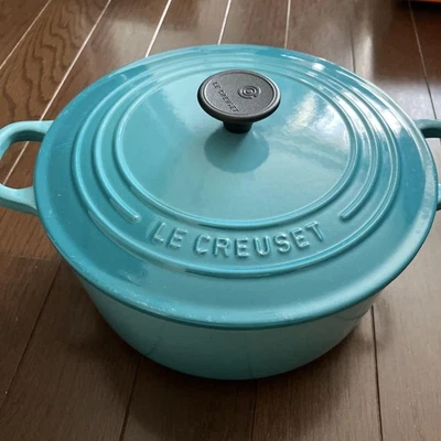LE CREUSET Cocotte Cast Iron Pot, Caribbean Blue, 22cm, Kitchen Cooking Tools - Image 1 of 4