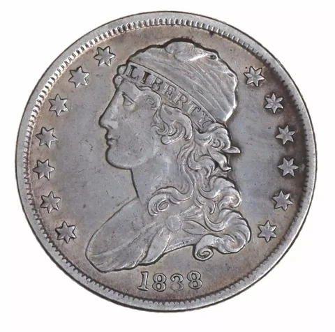 1838 Capped Bust Silver Quarter XF Cover
