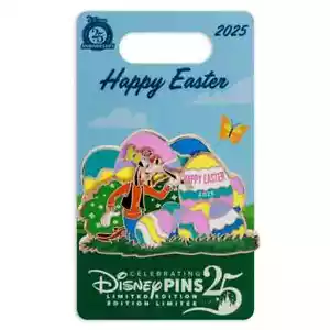 Disney Store 2025 Buona Pasqua Pippo Dipinto Uova di Pasqua Spilla LE - Foto 1 di 1