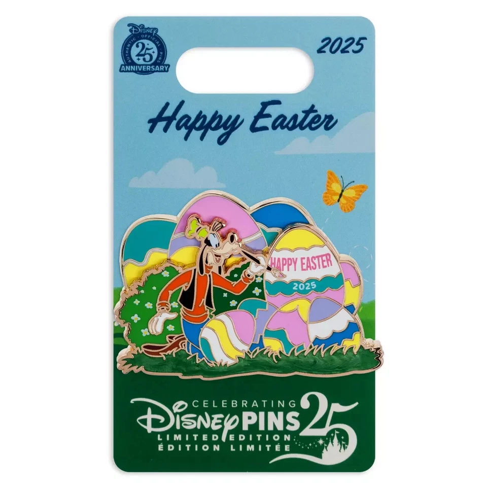Disney Store 2025 Happy Easter Goofy Painting Easter Eggs LE Pin Foto 1 de 1