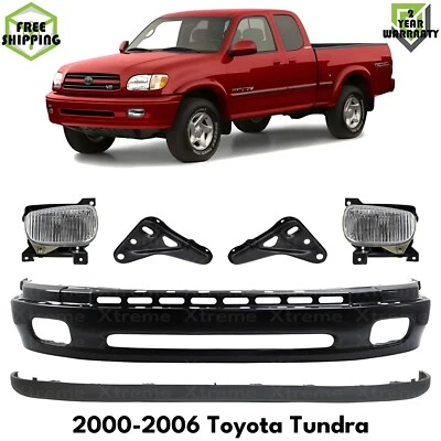 Front Bumper Paintable & Fog Lights Kit For 2000-2006 Toyota Tundra Base SR5 - Imagem 1 de 4
