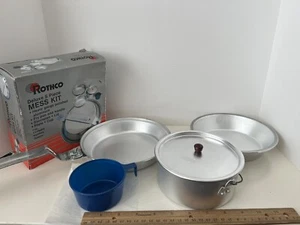 Vintage Aluminum Camping Mess Kit Rothco from Sears 5 Piece - Picture 1 of 15
