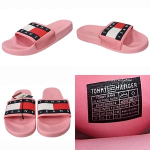 Tommy Jeans Women's Pink Flag Slides Size UK 3.5 / EUR 36 / 23cm EN0EN00474 - Picture 1 of 15