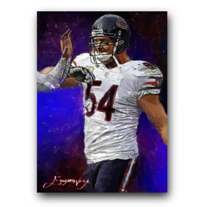 Brian Urlacher #6 Art Card Limited 29/50 Edward Vela Signed (Chicago Bears) - Picture 1 of 2