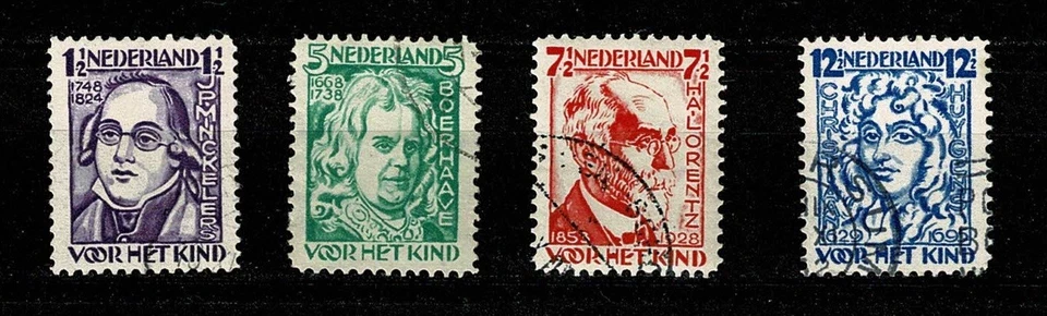 U2218 NETHERLANDS 1928 Child charity stamps - Famous Dutchman NVPH 220/3  used - Image 1 of 1