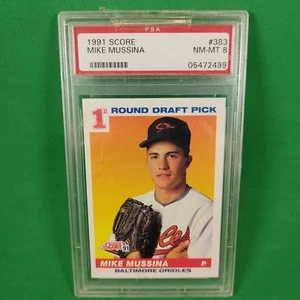 Graded Mike Mussina 1991 Score #383 Baseball Card NM-MT 8 - Picture 1 of 2