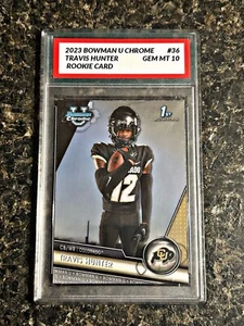 TRAVIS HUNTER ROOKIE  2023 Bowman U Chrome 1st Bowman  RC Colorado GEM MT 10 - Picture 1 of 1