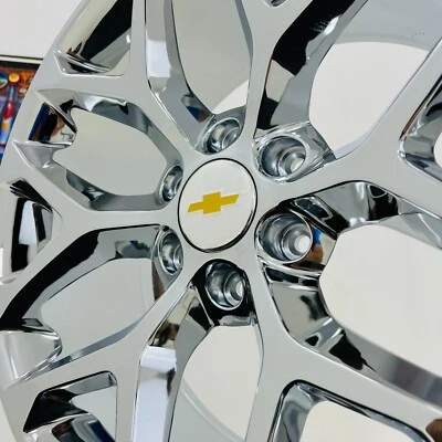 20" Chrome Snowflake Chevy Tahoe Suburban Silverado Wheels Rims CK156 2024 2023 - Image 1 of 4