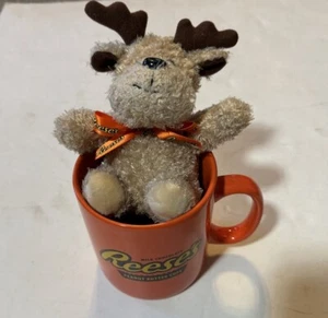 Reece’s Tazze Burro di Arachidi Porcellana XL Tazza da Caffè con Peluche Alce 30 Oz. Nuovo e& - Foto 1 di 3
