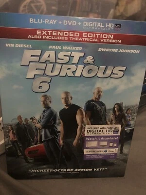 FAST & FURIOUS 6 theatrical version extended edition BLU-RAY+DVD Digital Code - Image 1 of 3