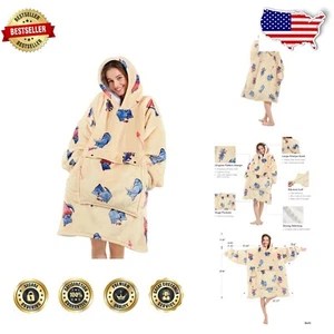 Persian Cat Kids Hoodie Blanket - Soft Flannel & Sherpa for Year-Round Warmth! - Picture 1 of 8