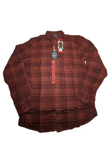 Grayers Heritage Flannels Men's Medium Red 100% Cotton Long Sleeve Shirt New NWT - Picture 1 of 23