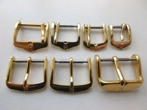 Lot of 7 gold plated Hirsch watch band buckles 8 to 18 mm - found in estate - Picture 1 of 3