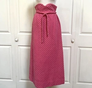 Vintage Nancy B of California Quilted Long Pink Skirt Size S - Picture 1 of 17