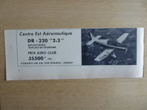 4/1967 PUB CENTRE EST AERONAUTIQUE DIJON DR-220 2+2 F-WNGP ORIGINAL FRENCH AD - Imagen 1 de 1