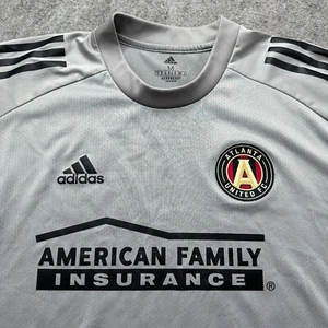 Atlanta United Adidas Soccer Jersey Men M Gray American Family Insurance Stretch - Picture 1 of 13