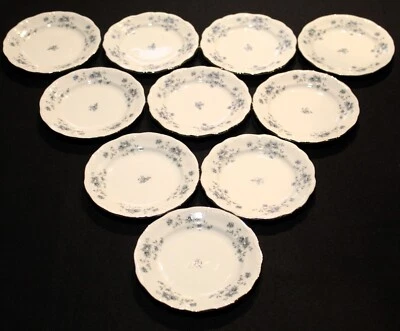 Johann Haviland Guirnalda Azul Baviera Juego de Diez Platos de Pan y Mantequilla Foto 1 de 4