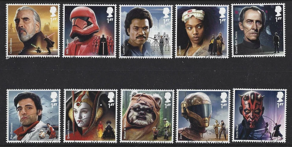 GREAT BRITAIN 2019 STAR WARS SET OF 10 SINGLES FINE USED - Image 1 of 1