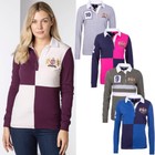 Womens Rugby Polo Shirt Long Sleeve Country Top Ladies Cotton Shirts Rydale