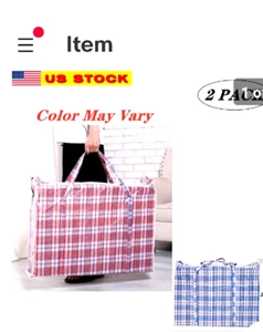 2 bags Jumbo,Moving ,Storage, Laundry,Lawn chair 31x35x11 - Picture 1 of 4