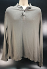 Allsaints Polo Shirt Mens XL Grey Long Sleeve Ramskull Clash Comfortable Fashion