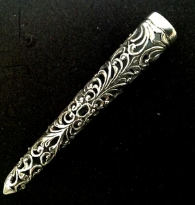 Gents Sterling Silver posy flower holder Lapel Brooch Tussie Mussie Pin BN - Picture 1 of 5