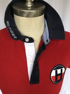 Tommy Hilfiger Mens Logo Trimmed Polo Shirt Red, Medium