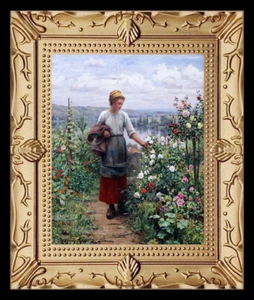 Flower Garden Walk Miniature Dollhouse Art Picture 8288 - Picture 1 of 1