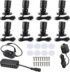 8Pack Dimmable LED Mini Spotlight for Display Cabinet Showcase 6400k Cold White - Picture 1 of 9