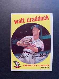 1959 TOPPS  SET BREAK  #281  WALT CRADDOCK  WHITE BACK  NRMT