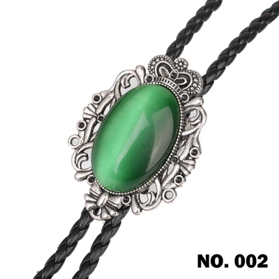 Collar vaquero occidental vintage de aleación turquesa ágata corona boda bolo corbata hombre Foto 1 de 4