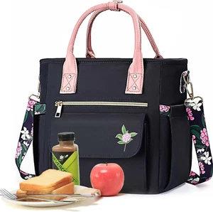 Deluxe Large Insulated Lunch Bag Box Women - Leakproof Waterproof Cooler with Mu - Picture 1 of 12