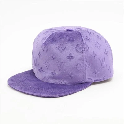 Louis Vuitton MP3412 Monogram Embossed Velvet Cap,Hat Purple Foto 1 de 4