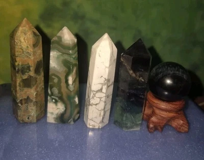 Crystal Bulk Lot Of 5, Witchy Teen Stocking Filler Gift Idea Flourite Tiger Eye  - image 1 of 4