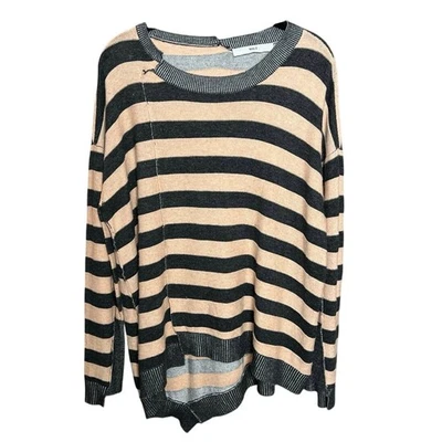 Suéter Pullover Wilt Rayas Desgastado De Gran Tamaño en Negro y Tostado - L Foto 1 de 4