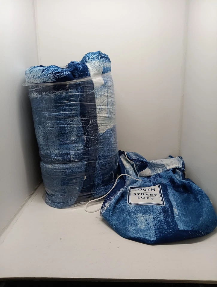 Juego de cama edredón South Street Loft azul blanco Foto 1 de 4